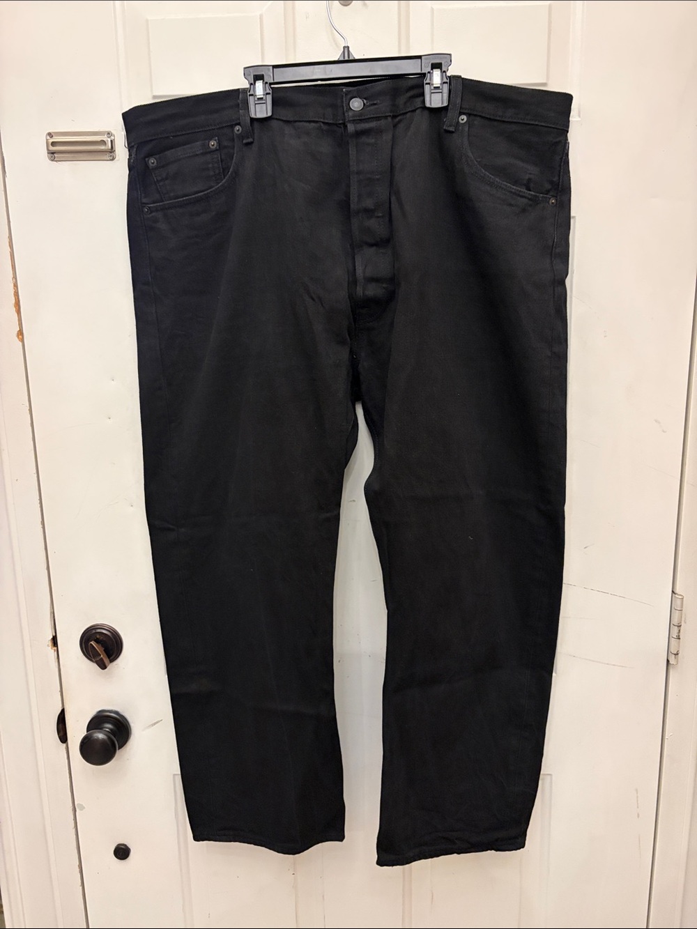 Levi's Men's Straight Black Denim Jeans - Solid Black